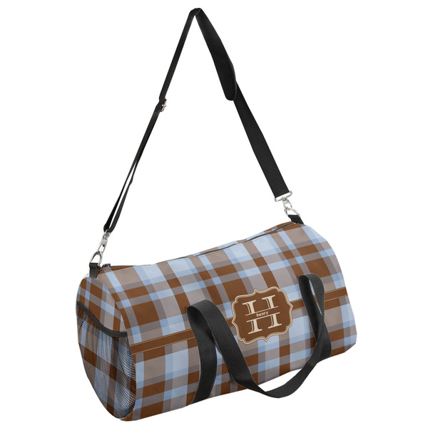 Custom Two Color Plaid Duffel Bag - Large (Personalized)