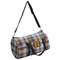 Two Color Plaid Duffle bag with side mesh pocket