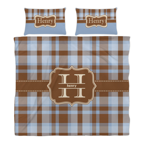 Two Color Plaid Duvet Cover Set - King - Alt Approval