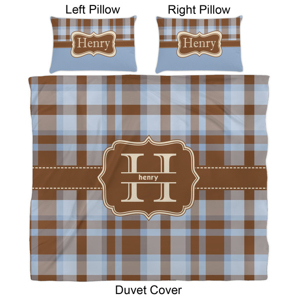 Two Color Plaid Duvet Cover Set - King - Approval
