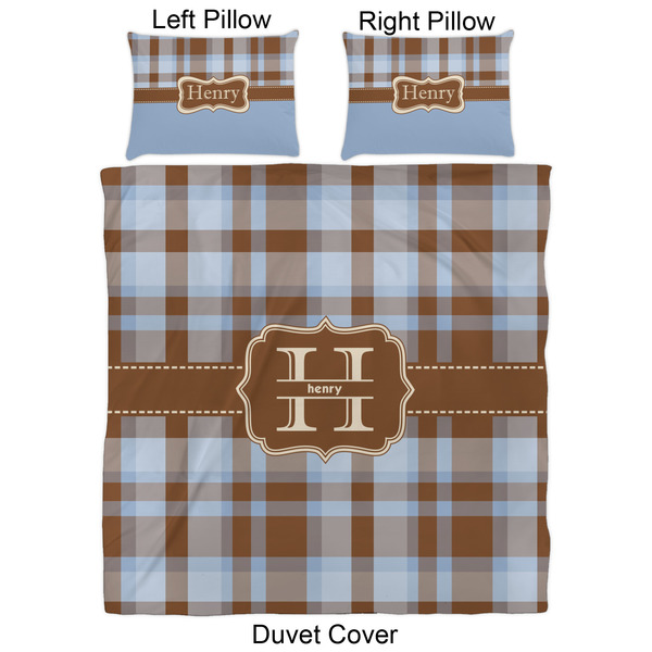 Two Color Plaid Duvet Cover Set - Queen - Approval