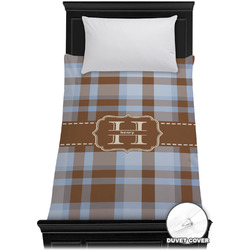 Two Color Plaid Duvet Cover - Twin XL (Personalized)