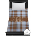 Two Color Plaid Duvet Cover - Twin (Personalized)