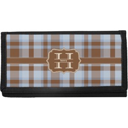 Two Color Plaid Canvas Checkbook Cover (Personalized)