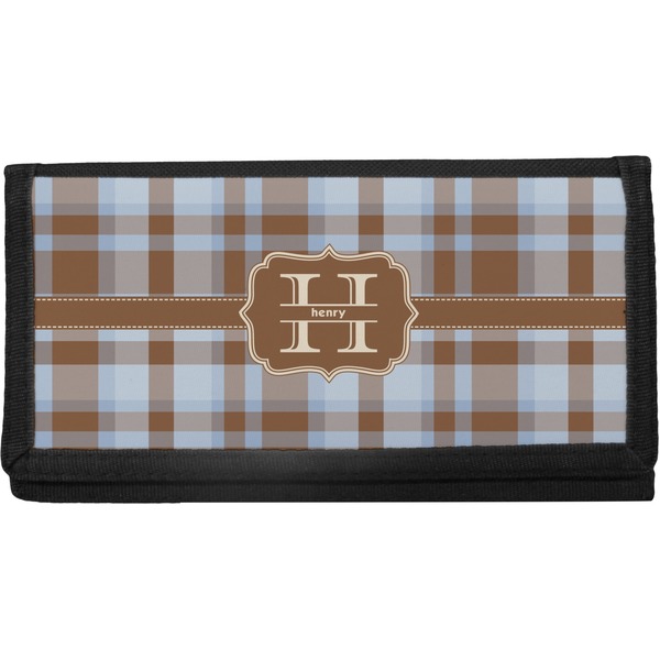 Custom Two Color Plaid Canvas Checkbook Cover (Personalized)