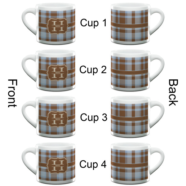 Two Color Plaid Espresso Cup - 6oz (Double Shot Set of 4) APPROVAL