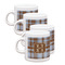 Two Color Plaid Single Shot Espresso Cups - Set of 4 (Personalized)
