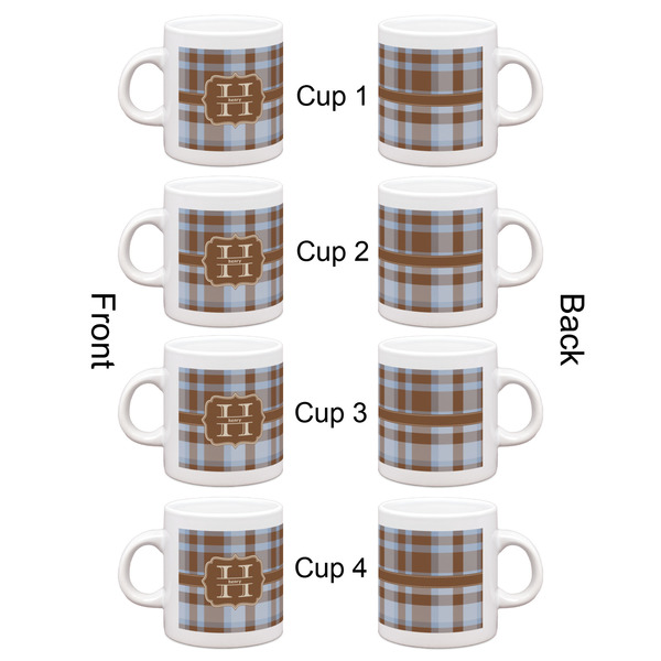 Two Color Plaid Espresso Cup Set of 4 - Apvl
