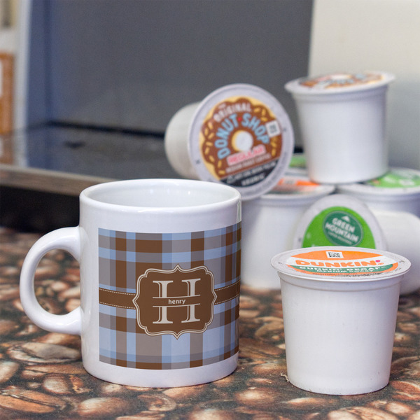 Two Color Plaid Espresso Cup - Single Lifestyle