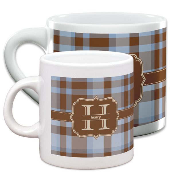 Two Color Plaid Espresso Mugs - Main Parent
