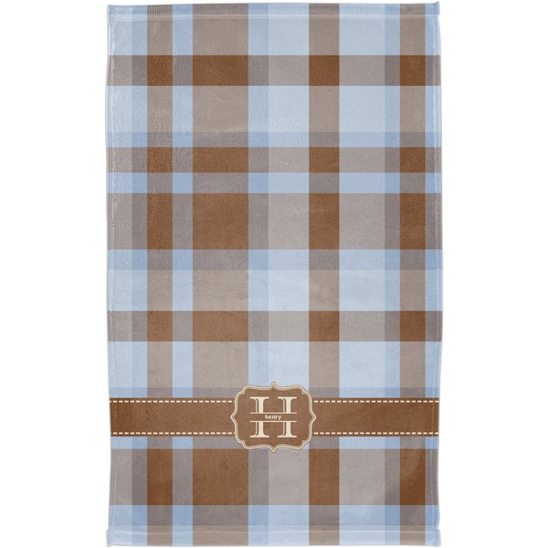 Two Color Plaid Finger Tip Towel - Full View