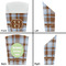 Two Color Plaid French Fry Favor Box - Front & Back View