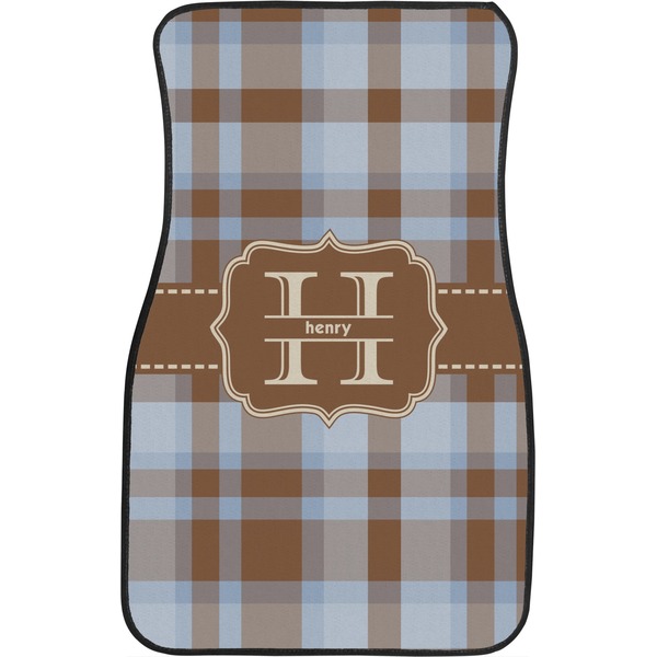 Two Color Plaid Front Seat Car Mat