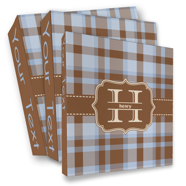Custom Two Color Plaid 3 Ring Binder - Full Wrap (Personalized)
