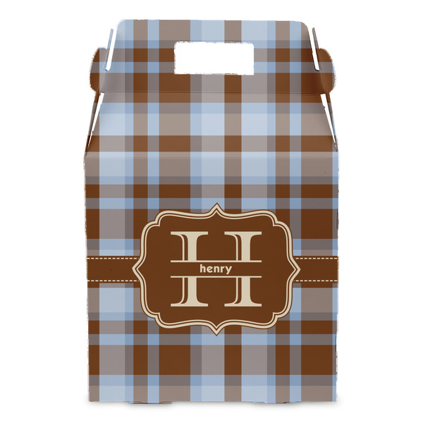 Two Color Plaid Gable Favor Box - Front