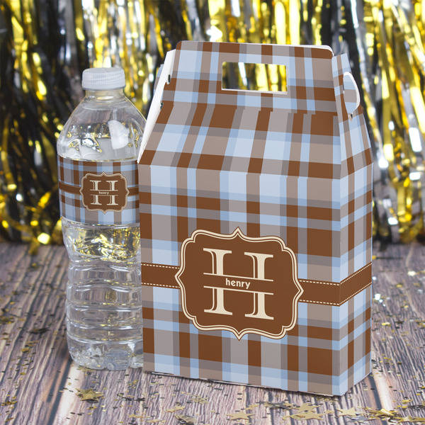 Two Color Plaid Gable Favor Box - In Context