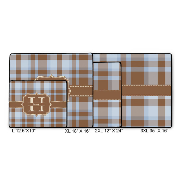 Two Color Plaid Gaming Mats - SIZE CHART