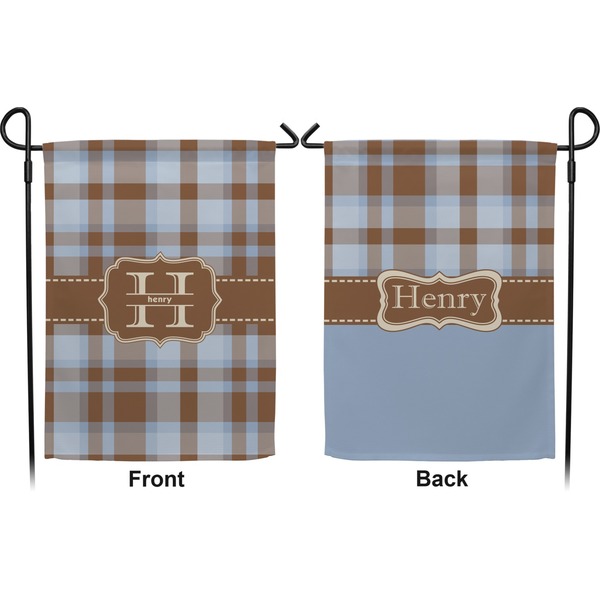 Two Color Plaid Garden Flag - Double Sided Front and Back