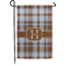 Two Color Plaid Small Garden Flag - Single Sided w/ Name and Initial