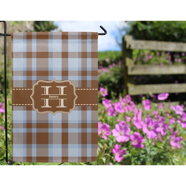Two Color Plaid Garden Flag - Outside In Flowers