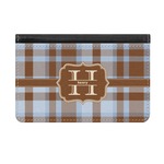 Two Color Plaid Genuine Leather ID & Card Wallet - Slim Style (Personalized)