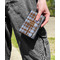 Two Color Plaid Genuine Leather Womens Wallet - In Context