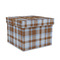 Two Color Plaid Gift Boxes with Lid - Canvas Wrapped - Medium - Front/Main