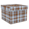 Two Color Plaid Gift Boxes with Lid - Canvas Wrapped - X-Large - Front/Main