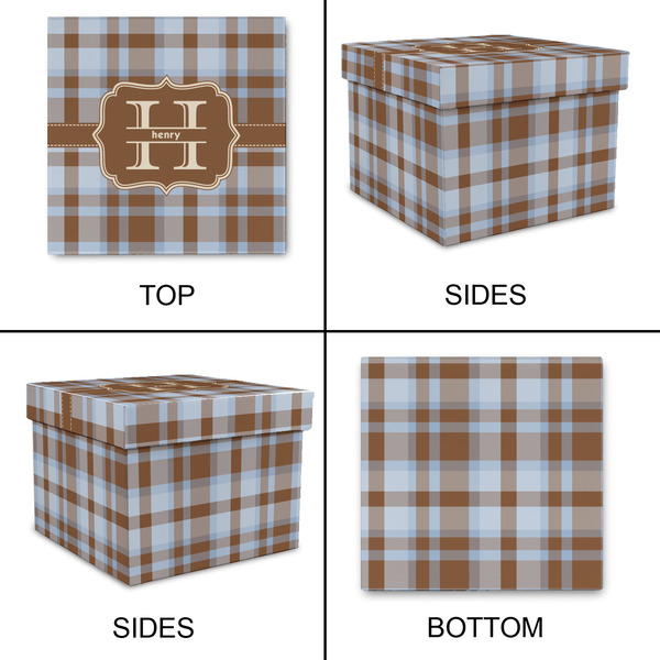 Two Color Plaid Gift Boxes with Lid - Canvas Wrapped - XX-Large - Approval