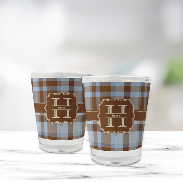 Two Color Plaid Glass Shot Glass - Standard - LIFESTYLE