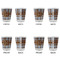Two Color Plaid Glass Shot Glass - Standard - Set of 4 - APPROVAL