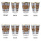 Two Color Plaid Glass Shot Glass - with gold rim - Set of 4 - APPROVAL