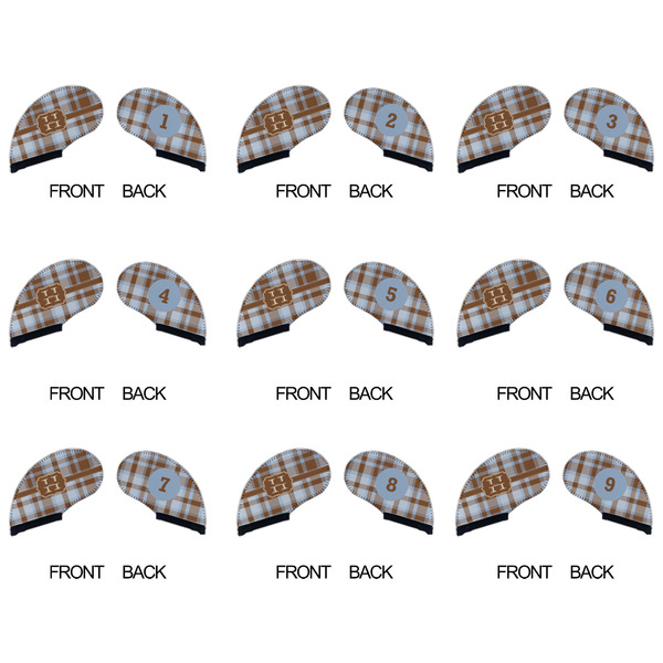 Two Color Plaid Golf Club Covers - APPROVAL (set of 9)