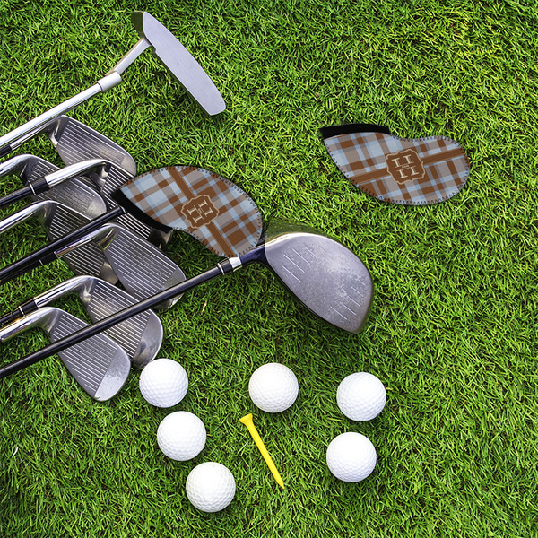 Two Color Plaid Golf Club Covers - LIFESTYLE