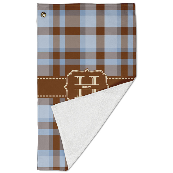 Two Color Plaid Golf Towel - Folded (Large)