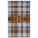 Two Color Plaid Golf Towel - Poly-Cotton Blend - Large w/ Name and Initial