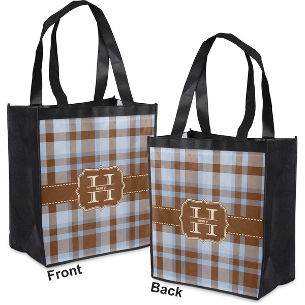 Two Color Plaid Grocery Bag - Apvl