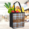 Two Color Plaid Grocery Bag - LIFESTYLE