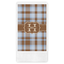 Two Color Plaid Guest Napkins - Full Color - Embossed Edge (Personalized)