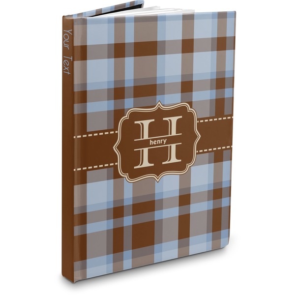 Custom Two Color Plaid Hardbound Journal - 5.75" x 8" (Personalized)
