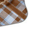 Two Color Plaid Hooded Baby Towel- Detail Corner