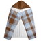 Two Color Plaid Hooded Towel - Folded