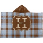 Two Color Plaid Kids Hooded Towel (Personalized)