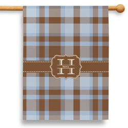 Two Color Plaid 28" House Flag - Single Sided (Personalized)