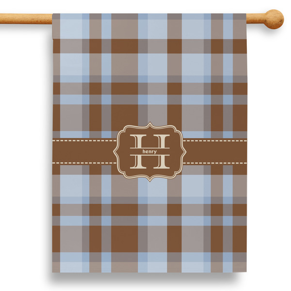 Custom Two Color Plaid 28" House Flag (Personalized)