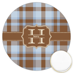 Two Color Plaid Printed Cookie Topper - 3.25" (Personalized)