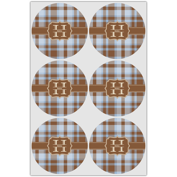 Two Color Plaid Icing Circle - Large - Set of 6