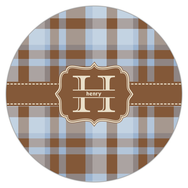 Two Color Plaid Icing Circle - Large - Single