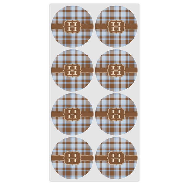 Two Color Plaid Icing Circle - Medium - Set of 8