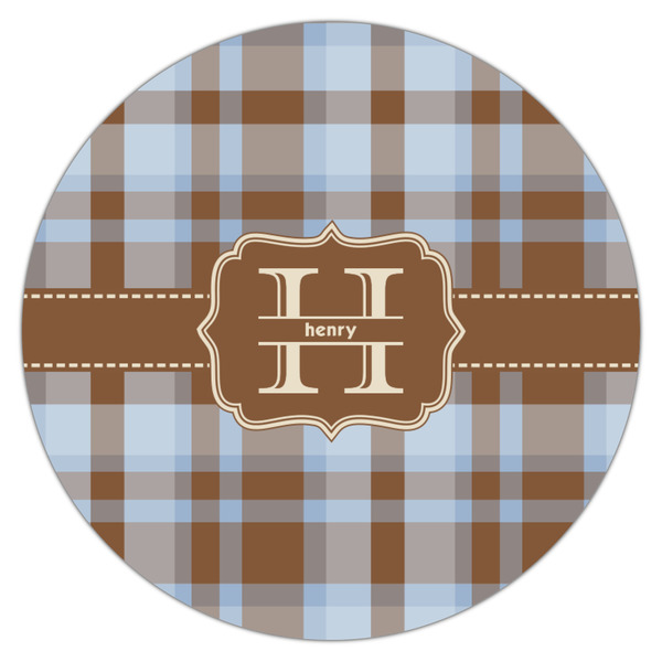 Two Color Plaid Icing Circle - Medium - Single